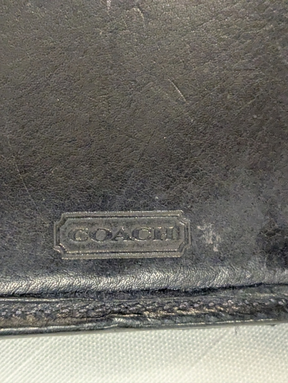 Vintage Coach Black Leather Trifold Wallet - Picture 6 of 7